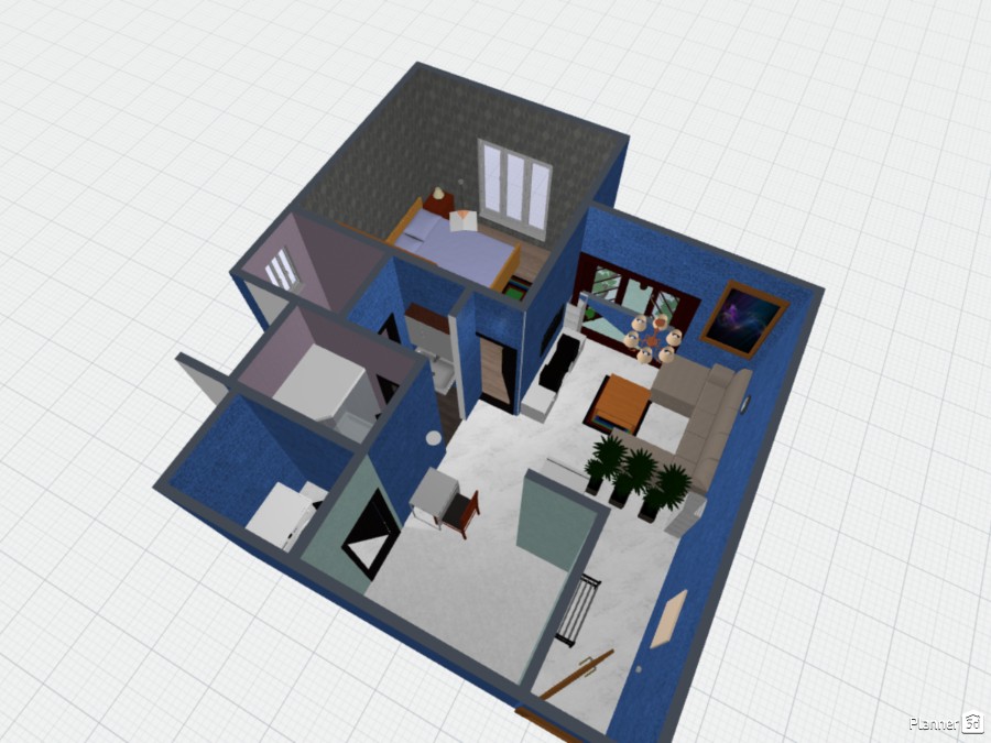 1bhk Apartment Free Online Design 3d Floor Plans By Planner 5d