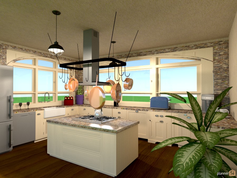 kitchen w/window arches #919613 by Joy Suiter