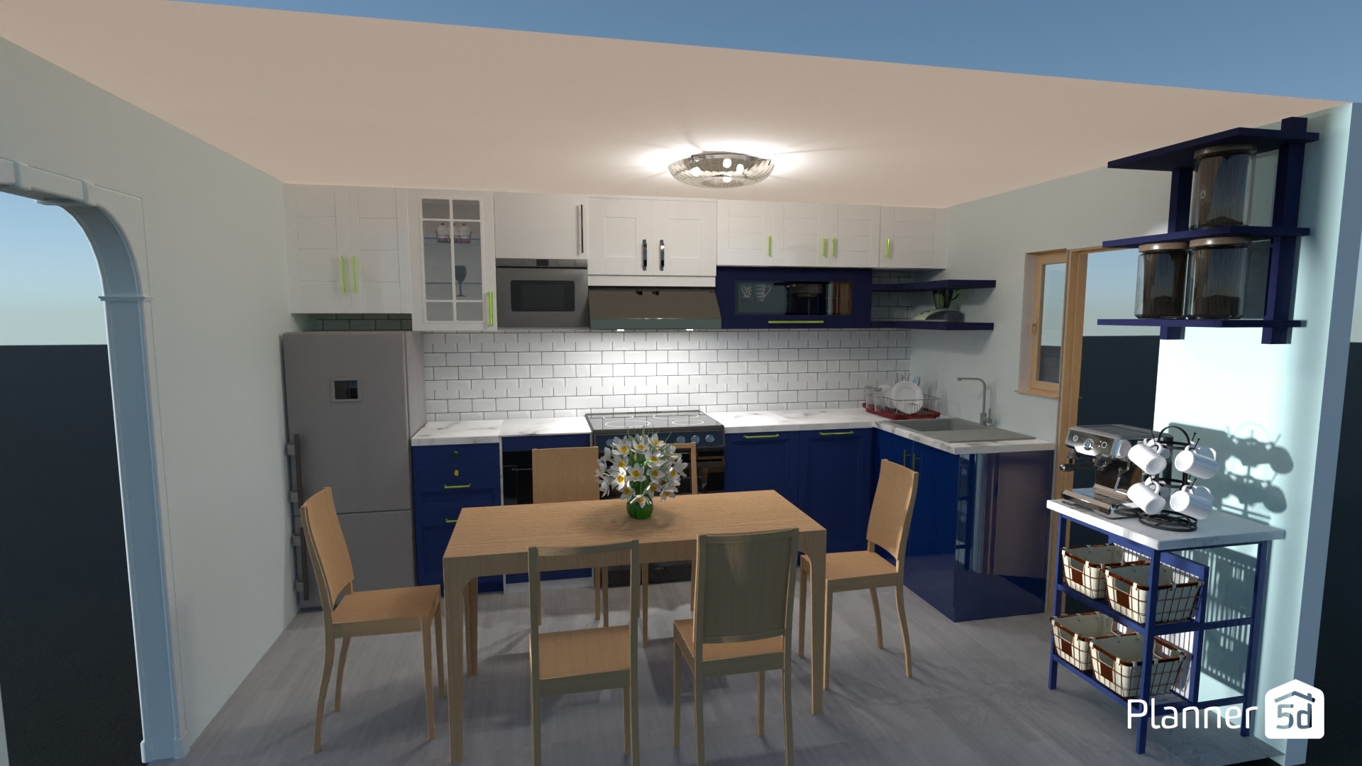Cocina Modelo 2 Azul indigo-Blanco #23337298 by User 147941974