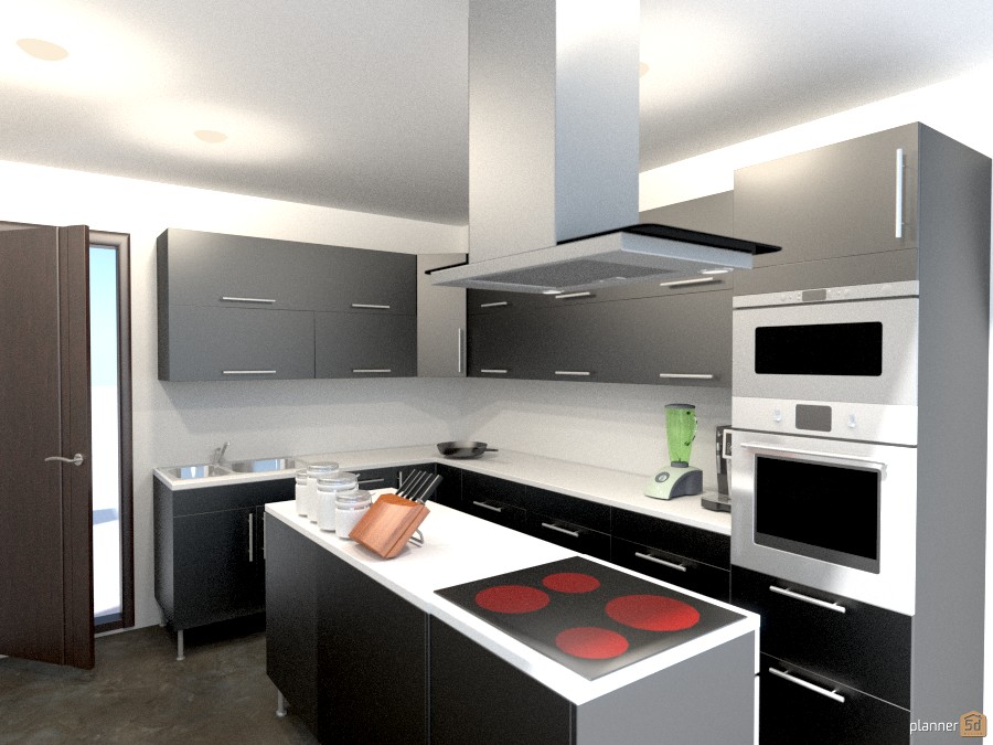 Modern black and white kitchen 810074 by Yordan Radev image