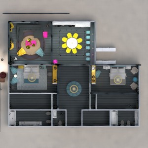 floorplans butas miegamasis svetainė virtuvė 3d
