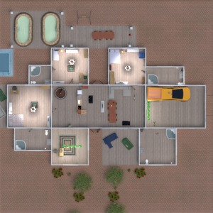 планировки дом терраса мебель декор ванная 3d