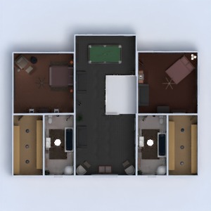 floorplans 独栋别墅 家具 装饰 浴室 卧室 客厅 厨房 3d