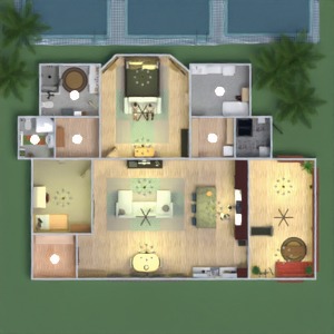 planos terraza cuarto de baño dormitorio despacho paisaje 3d