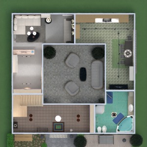 floorplans 独栋别墅 家具 装饰 浴室 卧室 客厅 照明 家电 餐厅 结构 储物室 玄关 3d