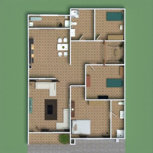 floorplans 独栋别墅 家具 装饰 浴室 卧室 3d