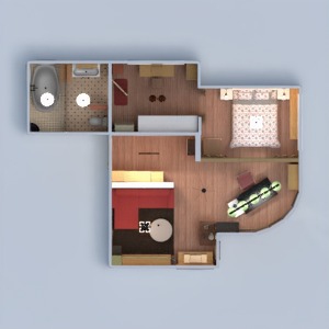 floorplans butas vonia miegamasis svetainė biuras 3d