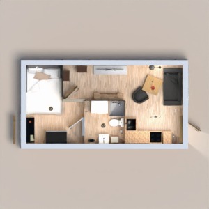 floorplans miegamasis svetainė virtuvė valgomasis 3d