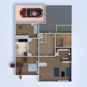floorplans namas baldai vonia miegamasis svetainė garažas virtuvė vaikų kambarys 3d