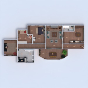floorplans appartement terrasse meubles décoration chambre à coucher cuisine bureau eclairage salle à manger 3d