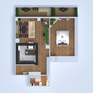 planos apartamento bricolaje dormitorio salón cocina 3d