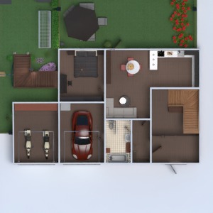 floorplans namas vonia miegamasis svetainė garažas virtuvė eksterjeras vaikų kambarys valgomasis 3d