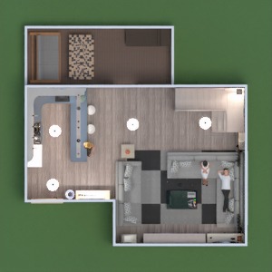 floorplans apartment terrace furniture decor living room kitchen lighting 3d