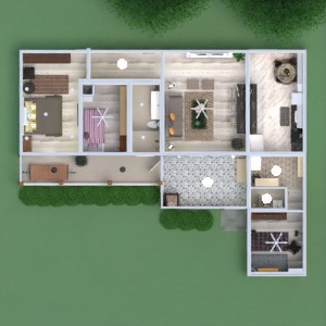 floorplans 独栋别墅 装饰 浴室 厨房 照明 结构 3d