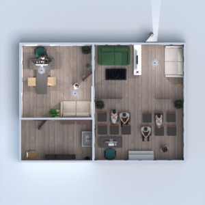 floorplans wystrój wnętrz pokój dzienny biuro mieszkanie typu studio 3d