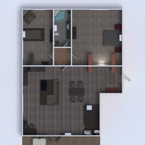 floorplans butas vonia miegamasis vaikų kambarys renovacija 3d