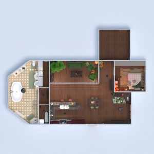 floorplans apartamento quarto cozinha sala de jantar 3d