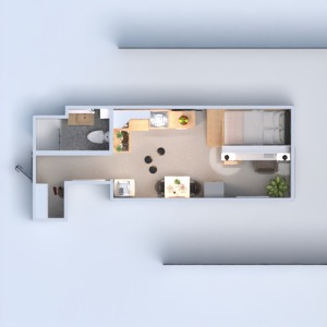 progetti appartamento decorazioni cucina studio monolocale 3d