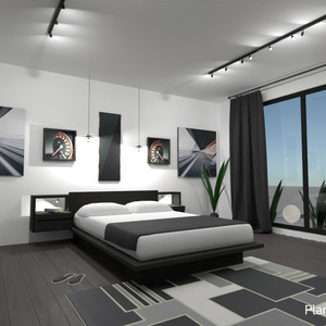 floorplans meubles décoration chambre à coucher eclairage espace de rangement 3d