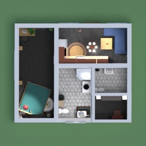 floorplans łazienka sypialnia pokój dzienny kuchnia mieszkanie typu studio 3d