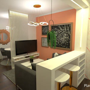 planos apartamento decoración salón iluminación estudio 3d