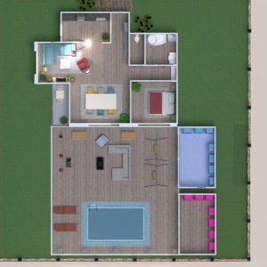 floorplans casa mobílias banheiro área externa utensílios domésticos 3d