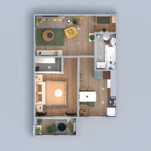 floorplans butas dekoras miegamasis svetainė 3d