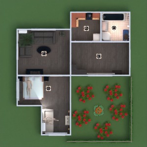 floorplans wohnung haus möbel badezimmer schlafzimmer wohnzimmer küche outdoor beleuchtung eingang 3d