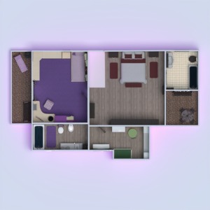 floorplans namas baldai vonia miegamasis virtuvė vaikų kambarys kraštovaizdis 3d