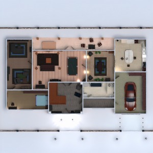 floorplans 独栋别墅 露台 家具 浴室 卧室 客厅 厨房 3d
