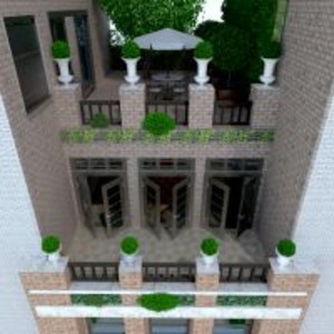 planos apartamento terraza muebles paisaje arquitectura descansillo 3d