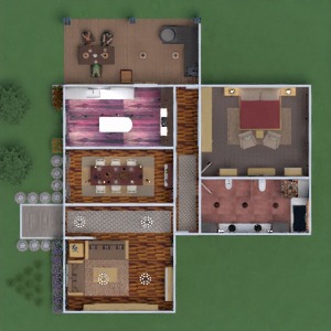 floorplans namas terasa baldai dekoras pasidaryk pats vonia miegamasis virtuvė eksterjeras apšvietimas valgomasis аrchitektūra 3d