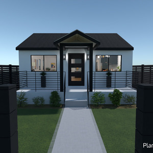 planos casa dormitorio exterior paisaje arquitectura 3d