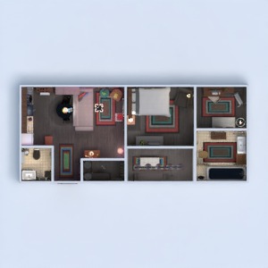 floorplans butas baldai dekoras vonia miegamasis svetainė virtuvė biuras 3d