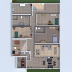 planos apartamento casa terraza decoración muebles 3d