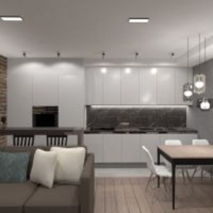 planos apartamento muebles decoración salón cocina iluminación reforma trastero estudio 3d