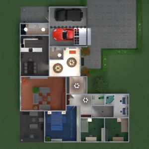floorplans butas namas terasa vonia miegamasis svetainė garažas virtuvė eksterjeras vaikų kambarys apšvietimas valgomasis аrchitektūra 3d