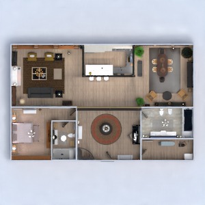 floorplans appartement meubles décoration salle de bains chambre à coucher salon cuisine eclairage maison espace de rangement studio entrée 3d