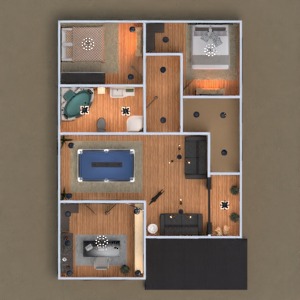 floorplans maison meubles salle de bains chambre à coucher salon cuisine extérieur bureau eclairage studio 3d