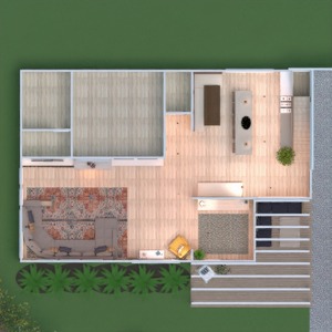 floorplans maison terrasse meubles eclairage 3d