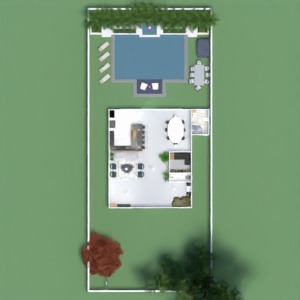 planos casa terraza salón despacho arquitectura 3d