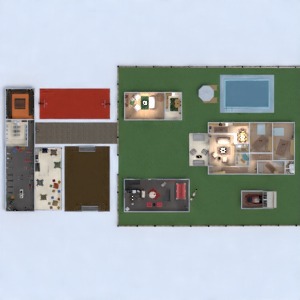 planos casa garaje cafetería 3d
