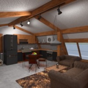 floorplans dom meble sypialnia pokój dzienny kuchnia na zewnątrz 3d