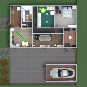 floorplans maison terrasse meubles décoration salle de bains chambre à coucher salon cuisine chambre d'enfant 3d
