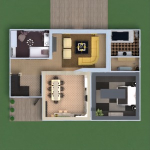 floorplans namas miegamasis svetainė virtuvė vaikų kambarys valgomasis 3d