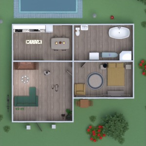 планировки дом ванная спальня гостиная 3d