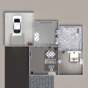 floorplans 独栋别墅 浴室 卧室 客厅 车库 3d