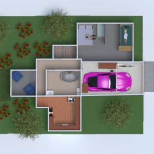 floorplans maison meubles salle de bains chambre à coucher 3d