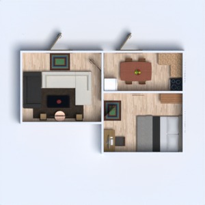 planos casa dormitorio salón cocina 3d