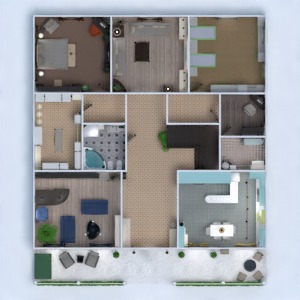 floorplans 独栋别墅 厨房 结构 3d
